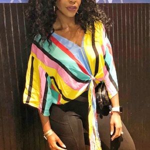 Bright multicolored top